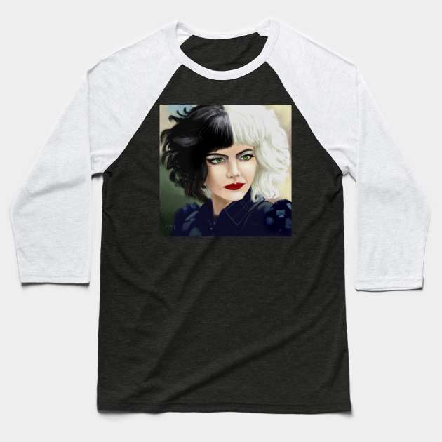 Cruella Baseball T-Shirt by Bertoni_Lee